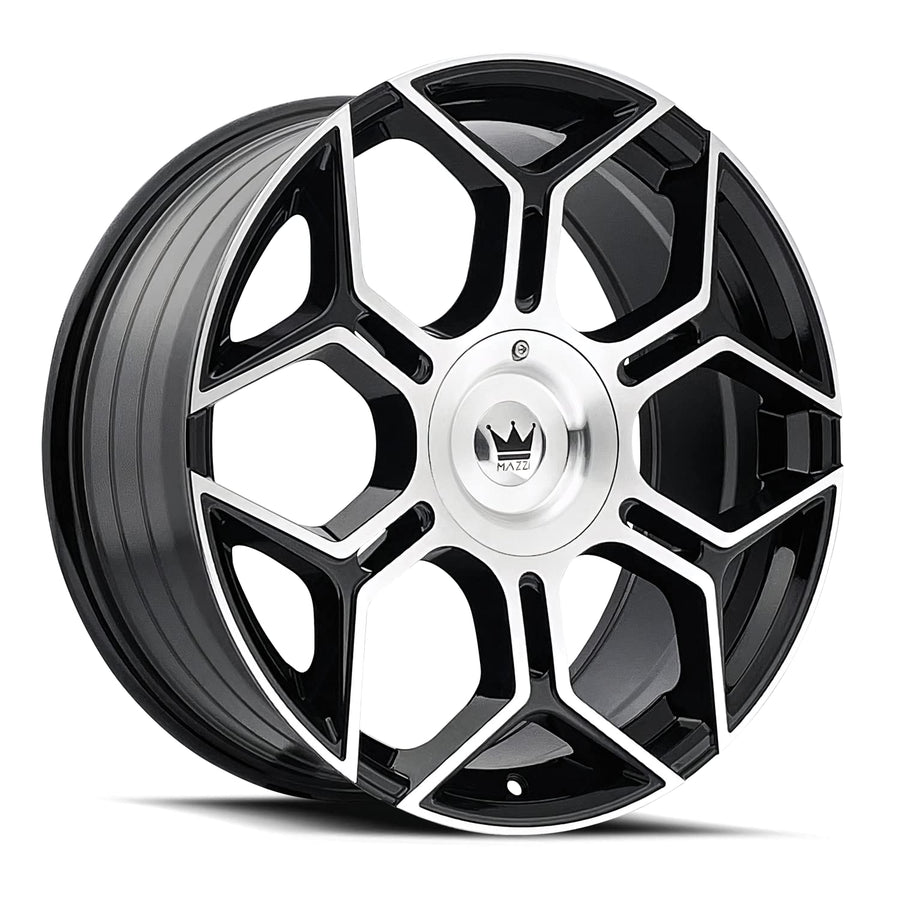 20x8.5 LIBRA, Bolt Pattern: 5x112/120, Offset: 35, GLOSS BLACK/MACHINED FACE, set of 1