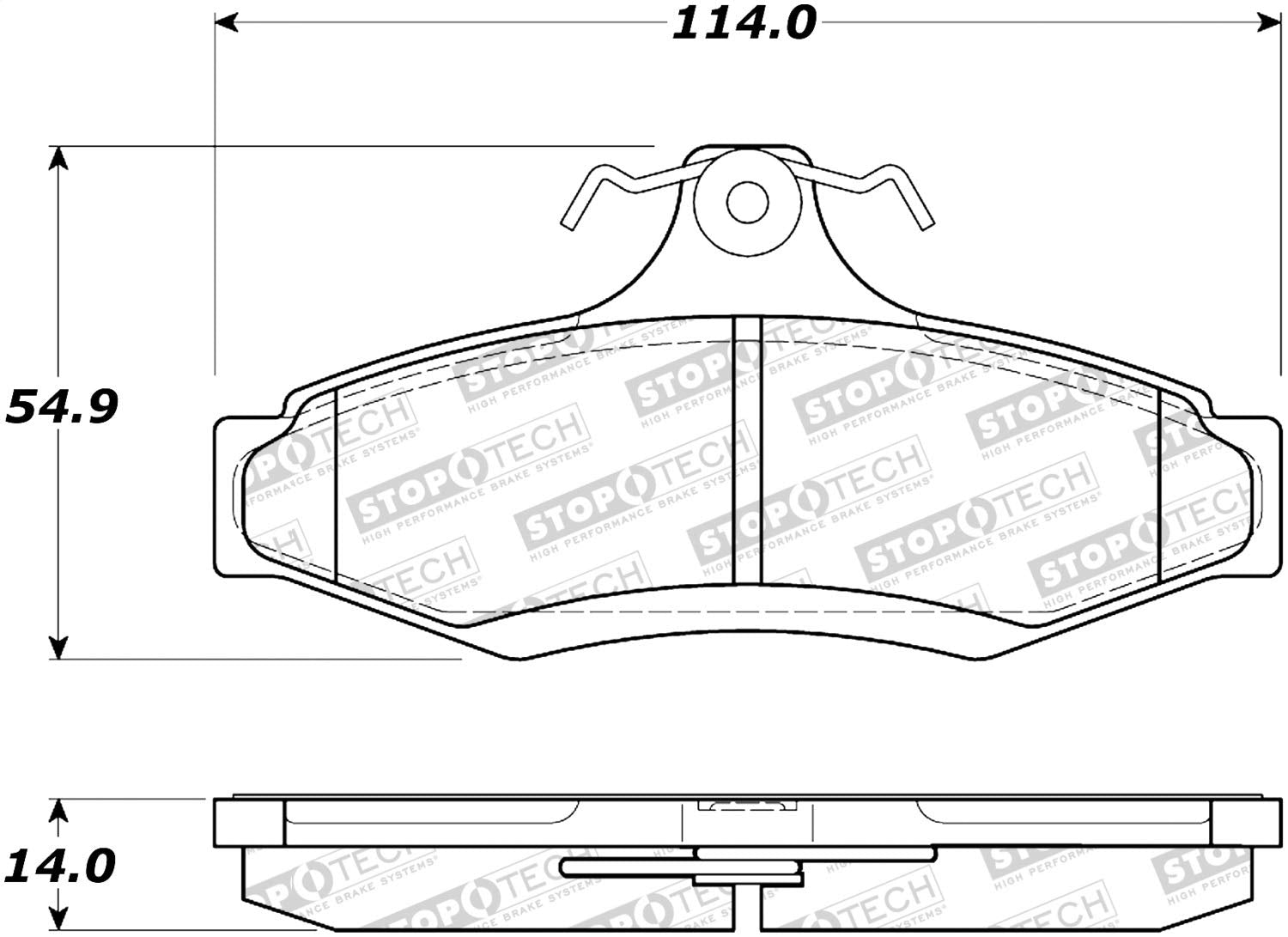 Rear StopTech 308.07240 Brake Pads with Shims Street