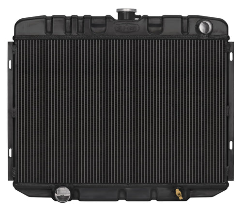 COLD - CASE Black Night Rider Series Cold Case Radiator, 25 in W x 21.25 in H x 3 in D, Passenger Side Inlet, Driver Side Outlet, Aluminum, Black Paint, Manual