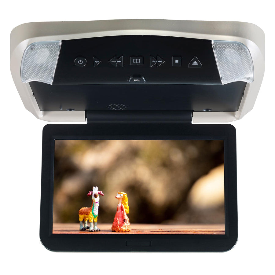 Overhead Monitors Audiovox VODP10 with 2 Wireless Headphones, DVD Players with Three Snap-on Bezels in Black, Shale and Pewter
