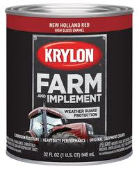Krylon® 2035 High Gloss Farm & Implement Brush, New Holland Red, 1 Quart Architectural Paints