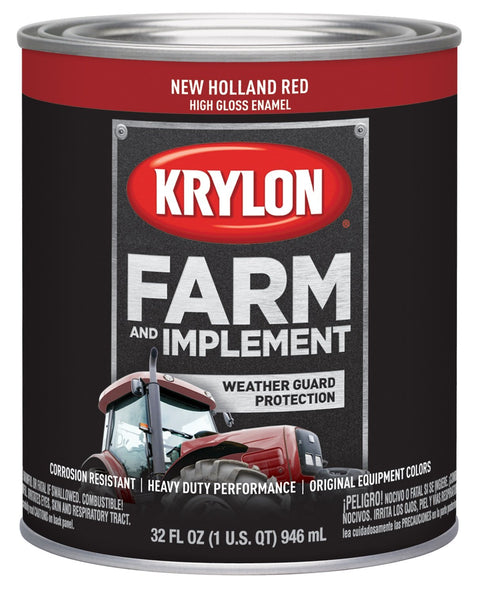 Krylon® 2035 High Gloss Farm & Implement Brush, New Holland Red, 1 Quart Architectural Paints