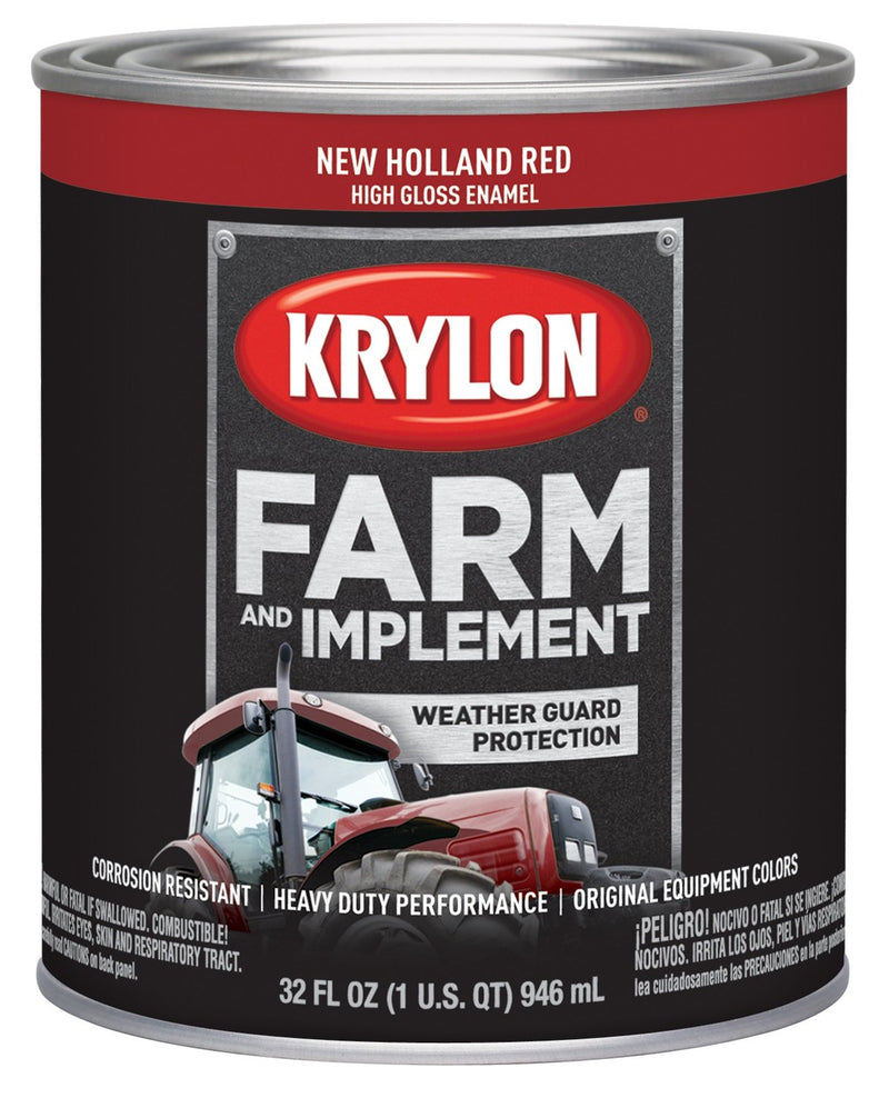 Krylon® 2035 High Gloss Farm & Implement Brush, New Holland Red, 1 Quart Architectural Paints
