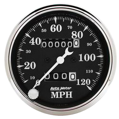 AUTO METER Old TYME 1796 Black Mechanical Speedometer,3.125 in.