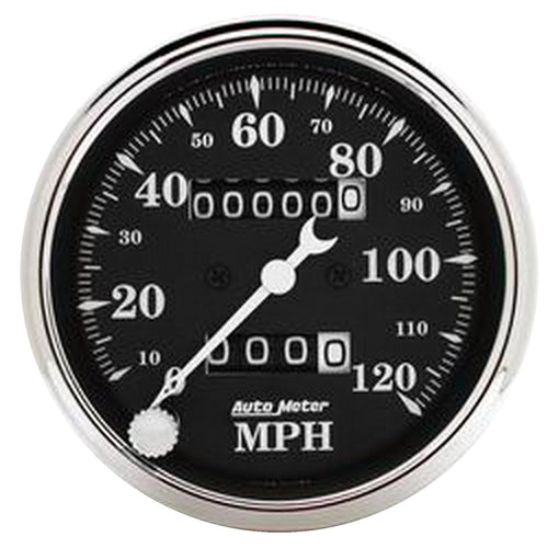 AUTO METER Old TYME 1796 Black Mechanical Speedometer,3.125 in.