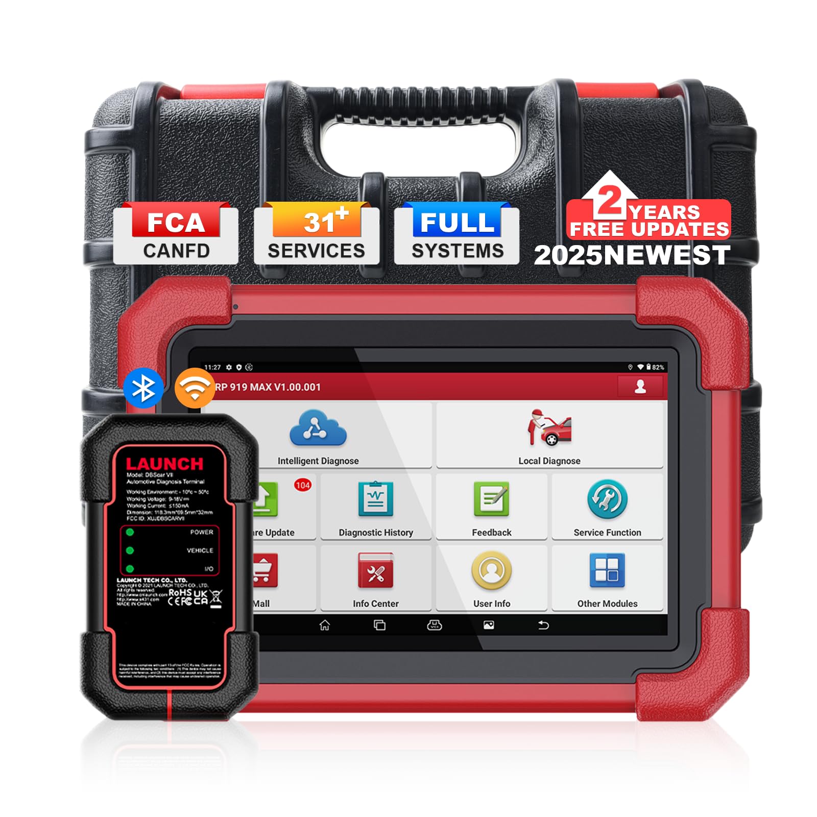 Launch Scan Tool X431 CRP919MAX Wireless Bidirectional Tool, All System Diagnosis Scanner, 31+ Service Functions, ECU Coding, Code Assist, FCA AutoAuth, V.A.G Guided, 2 Years Free Update