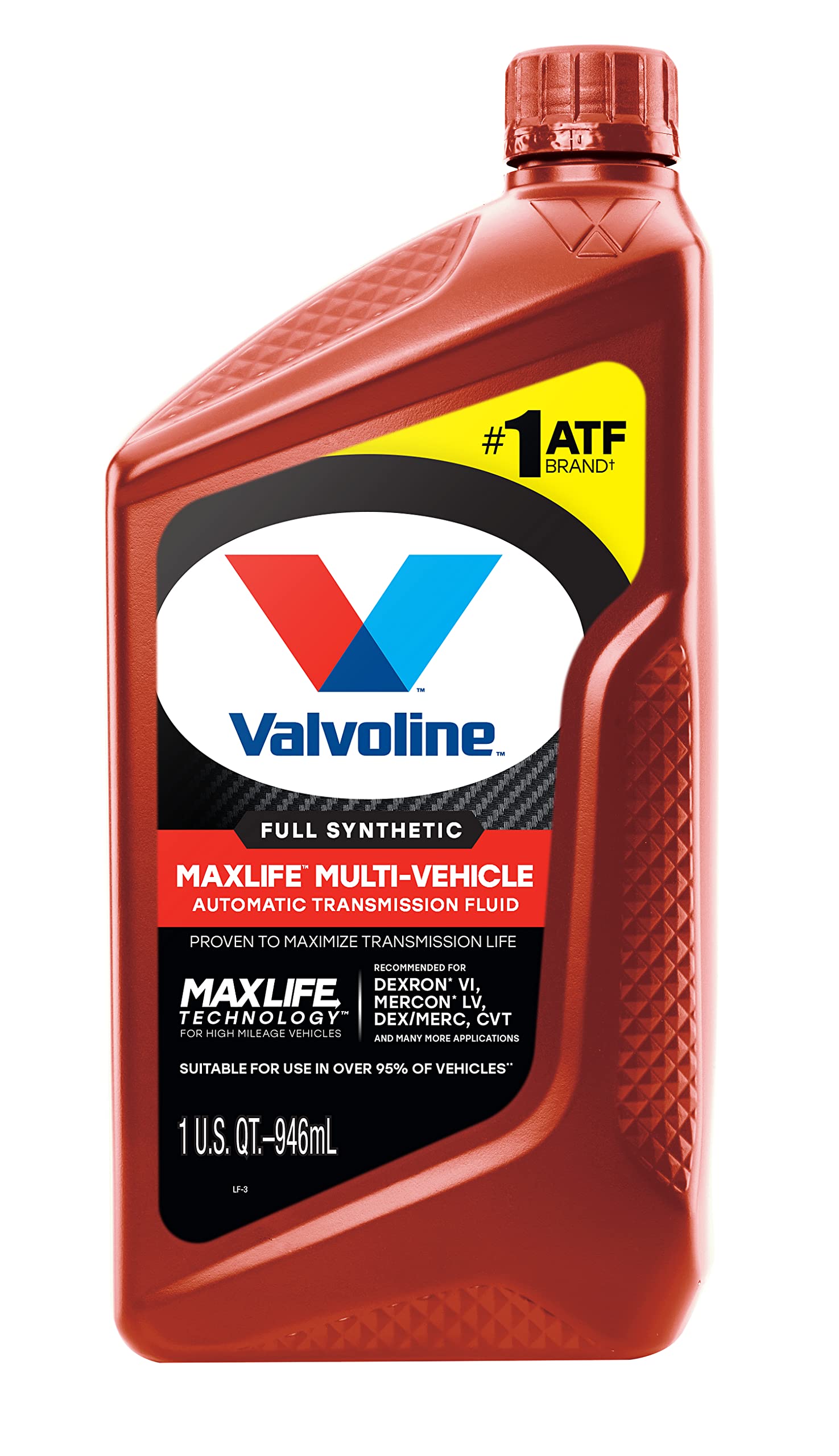 Full Synthetic Automatic Transmission Fluid Valvoline Multi-Vehicle (ATF) 1 QT, Case of 6