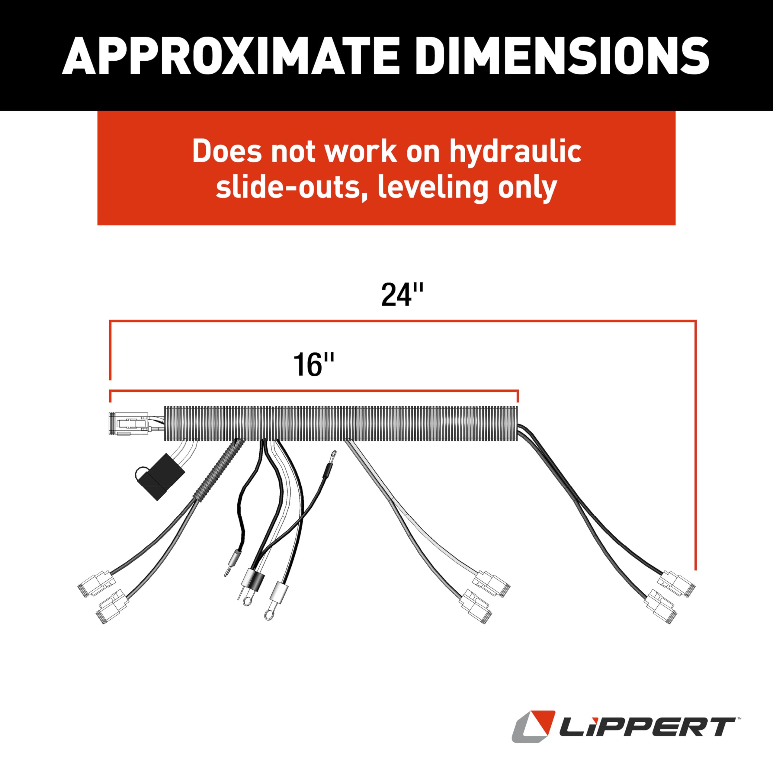 Lippert Deutsch-Style Replacement Plug 4-Jack Hydraulic RV Leveling Pump Harness for 5th Wheel RVs & Travel Trailers, Eyelet Rings - 178373