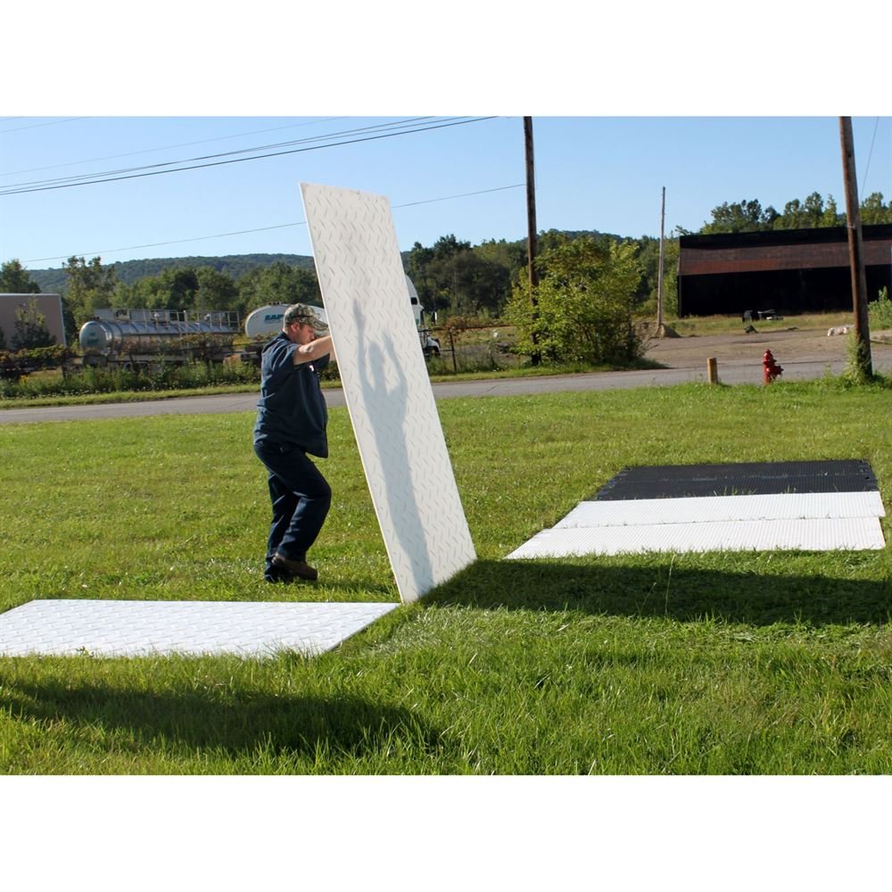 TuffTrak Ground Protection Mat AlturnaMat - Clear, 3ft.W x 8ft.L, Diamond Plate Tread Design, Model Number CM38
