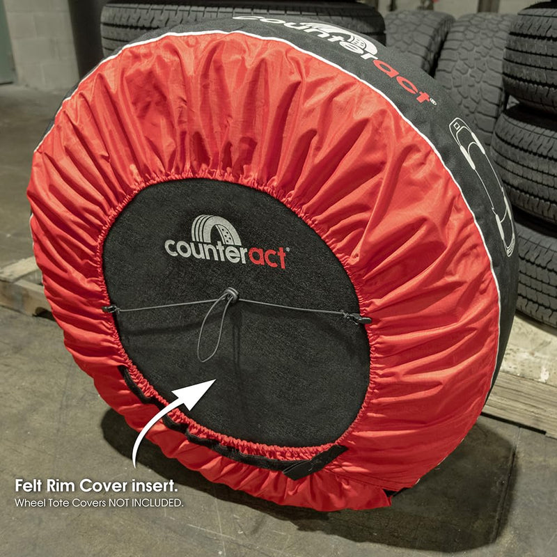 CBB-WTFC Counteract Felt Covers to Protect Rims - 4 Pack - Includes Fixing Lines and Plastic Clips - Wheel Totes Sold Separately - Designed to Fit Tires 20" to 31" in Diameter