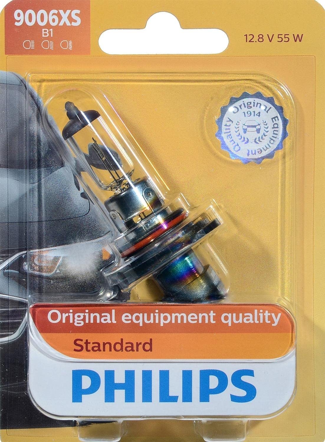 9006XS Philips Standard Halogen Replacement Headlight Bulb, 1 Pack