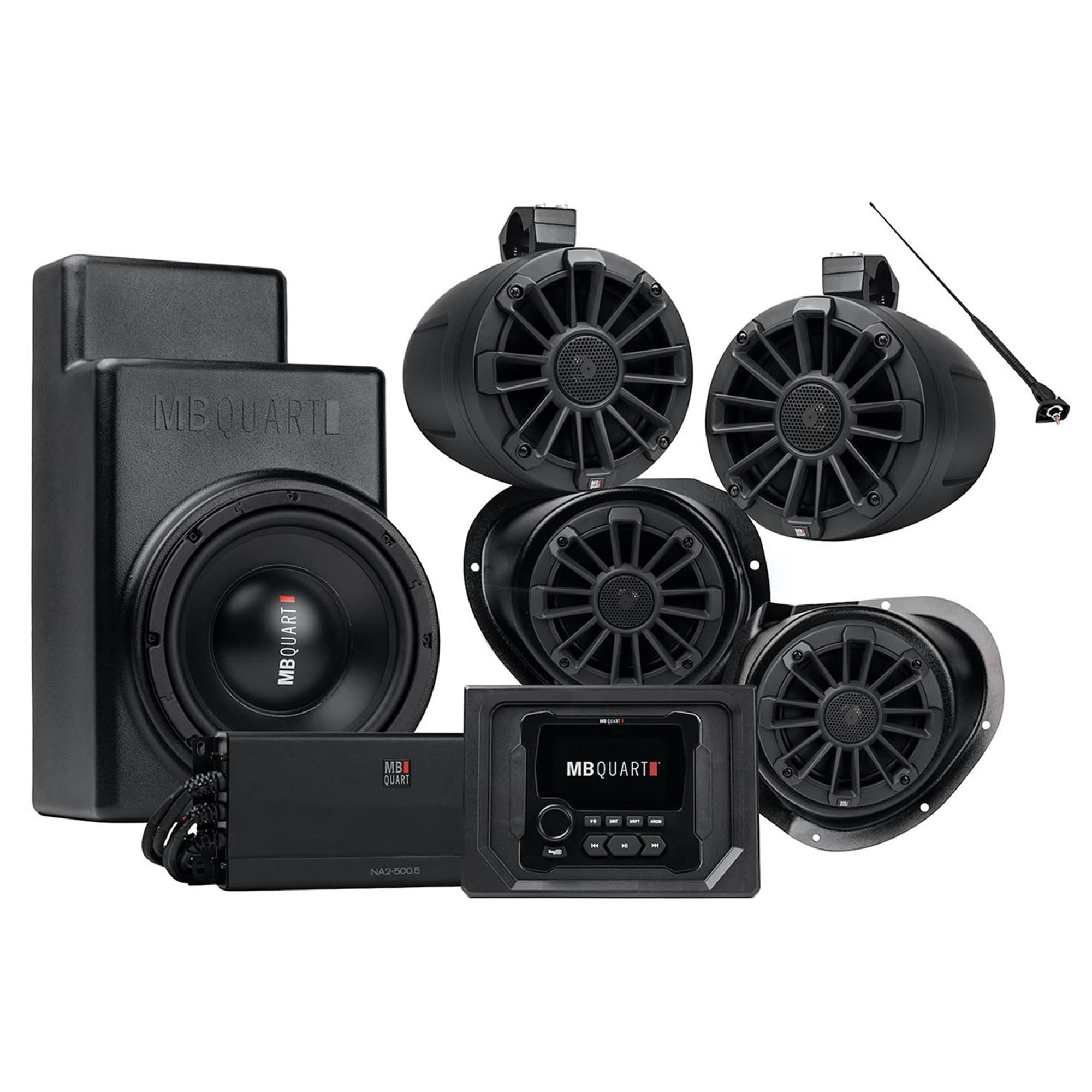 MB Quart Stage 5 Audio System with Polaris General Compatible, Designed for Ride Command, Five Speaker 500 Watt, UTV, Tuned Audio Package
