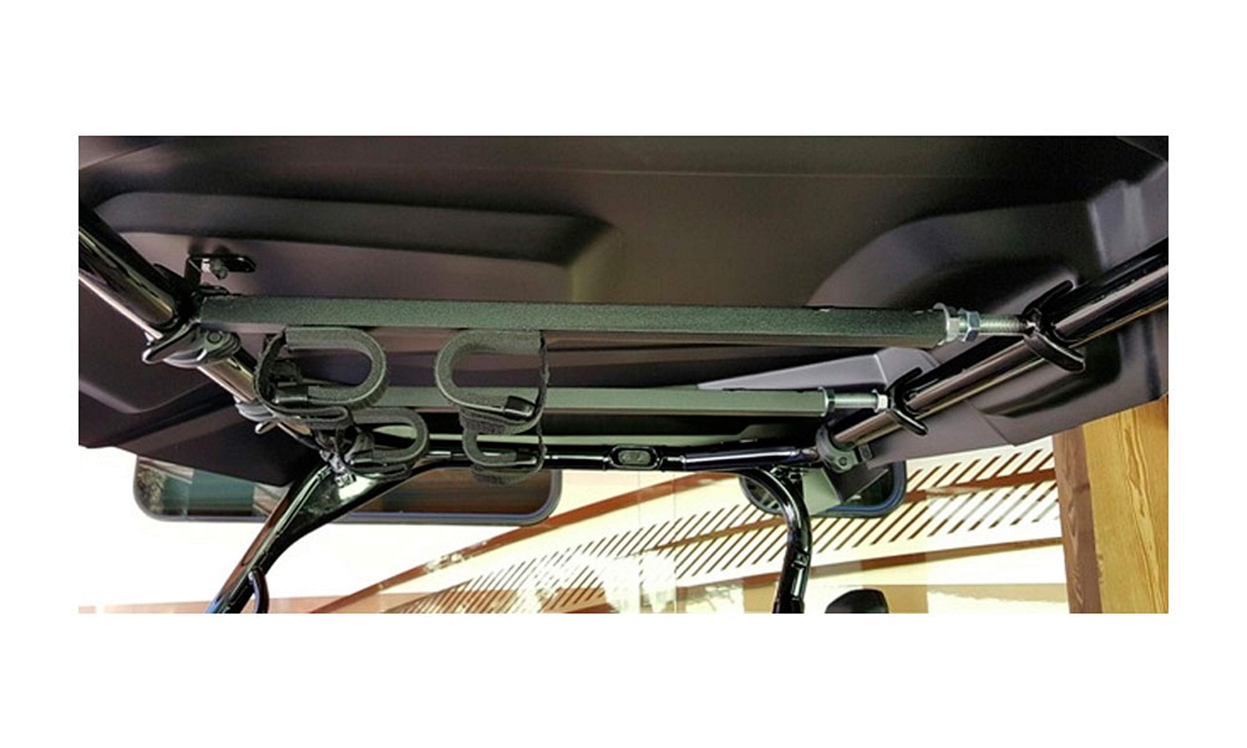 Great Day Overhead Quick-Draw Gun Rack - For UTVs With Roll Bar Depth of 23-28in - Black Powder-Coated Finish - 2 Gun Model, QD850-OGR