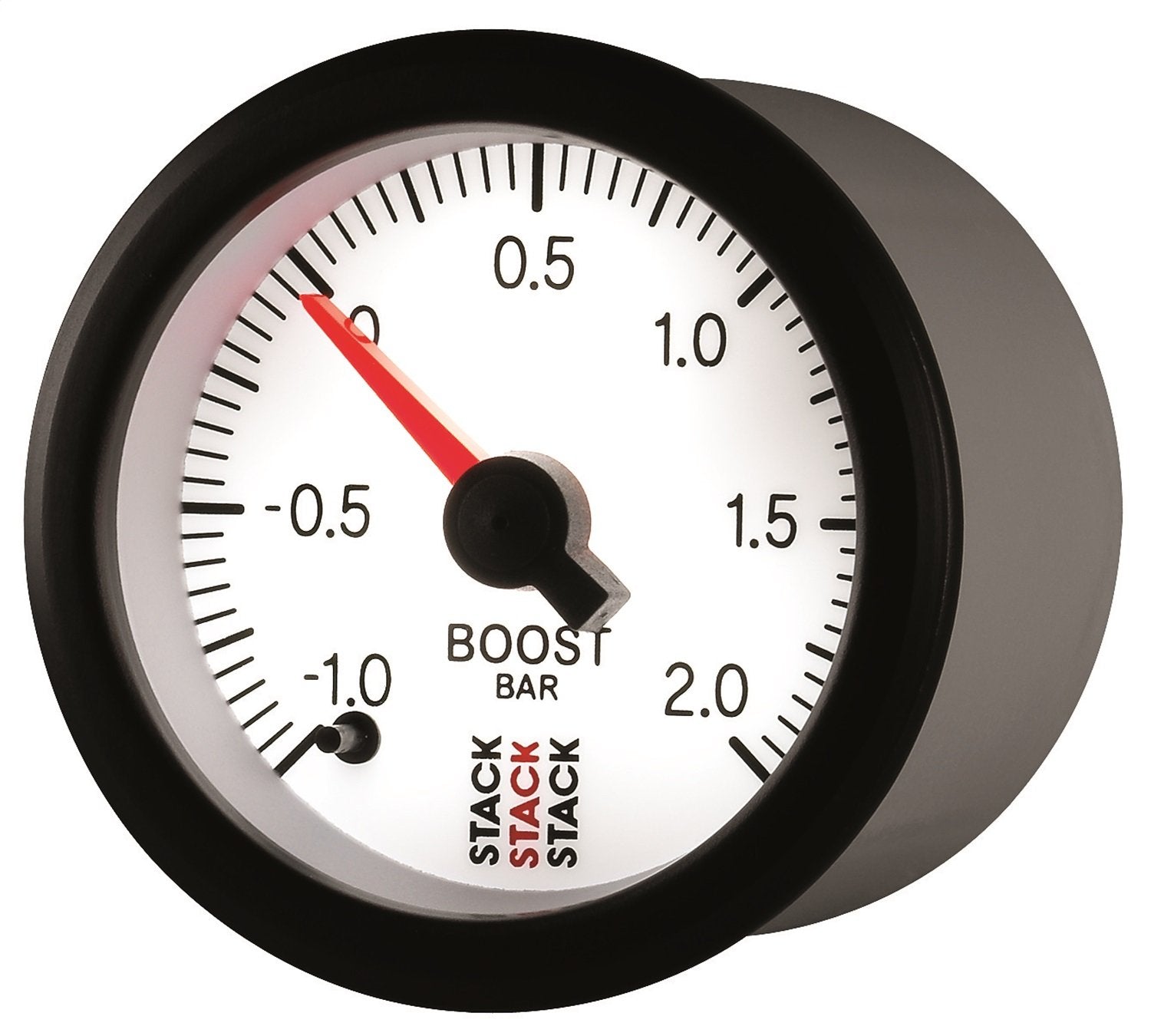 52mm Stack ST3361 White -1 to +2 Bar Universal T-Fitting Professional Stepper Motor Boost Pressure Gauge