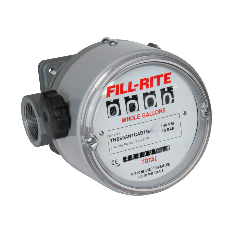 Fill-Rite High Flow/High Pressure TN860AN1CAB2GAC Rugged Application Meters, 150 PSI, 1-1/2" NPT, 6 to 60 LPM, 1-2 Viscosity Range