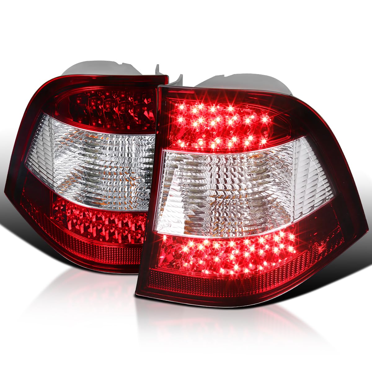 Spec-D Tuning LED Red Tail Lights Compatible with 1998-2005 Mercedes-Benz W163 M-Class, Left + Right Pair Assembly