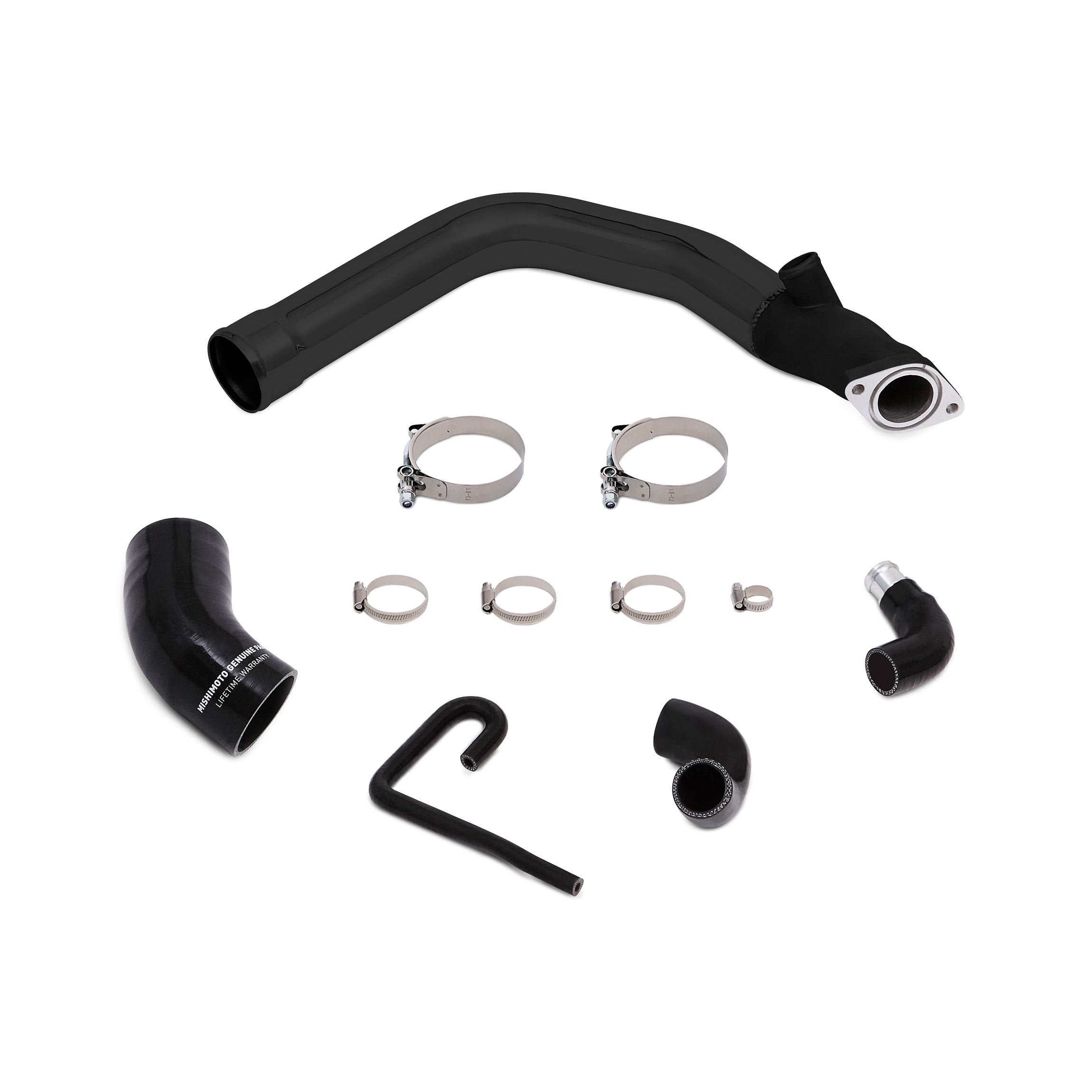 Mishimoto Top-Mount Intercooler Kit MMTMIC-WRX-15PBK Compatible with Subaru WRX 2015+ Black Cooler, Polished Hoses