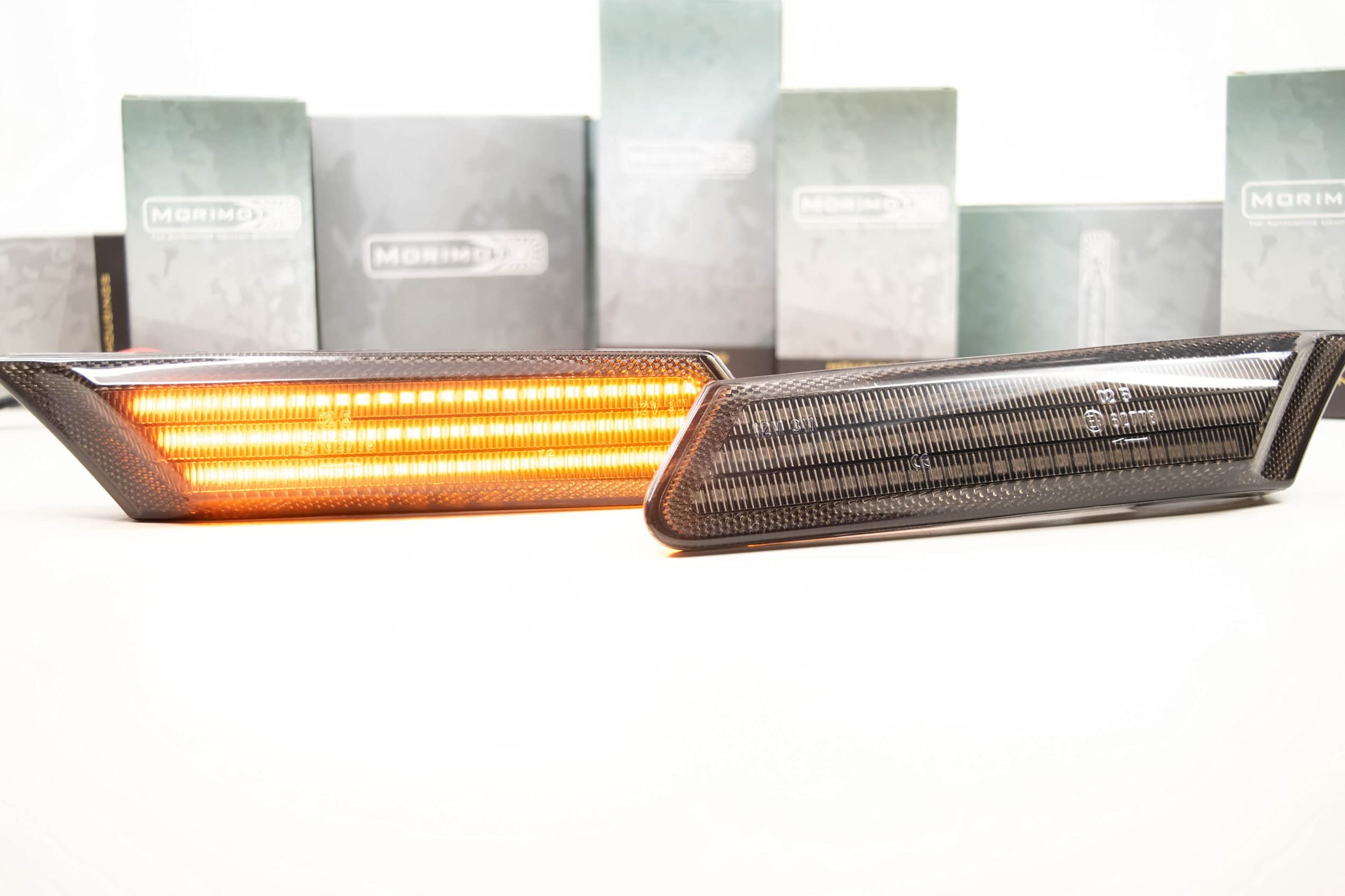 Morimoto XB LED Side Markers Caman 987 2006-2012 Fits Porsche 911 997 2005-2012 Plug and Play OEM Replacement Performance Upgrade Smoked Lens (PN: LF0205 pair of complete side marker assemblies)