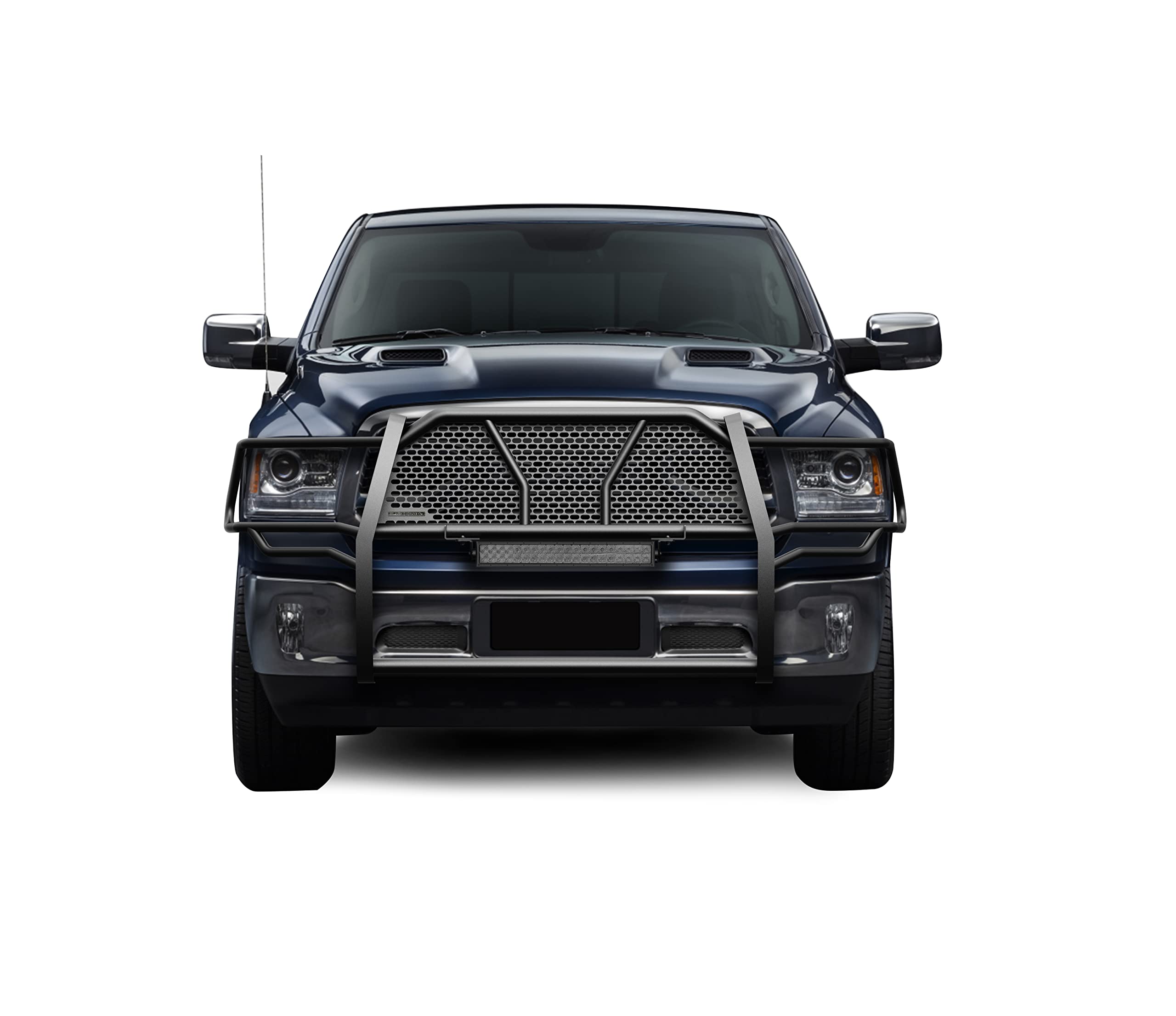 RUGGED Black Horse Heavy Duty Grille Brush Bumper Guard Modular Black Come with 20" Double Row LED Light Compatible with 2019-2024 Ram 1500 Classic|2009-2018 Ram 1500-RU-DORA09-B-KIT
