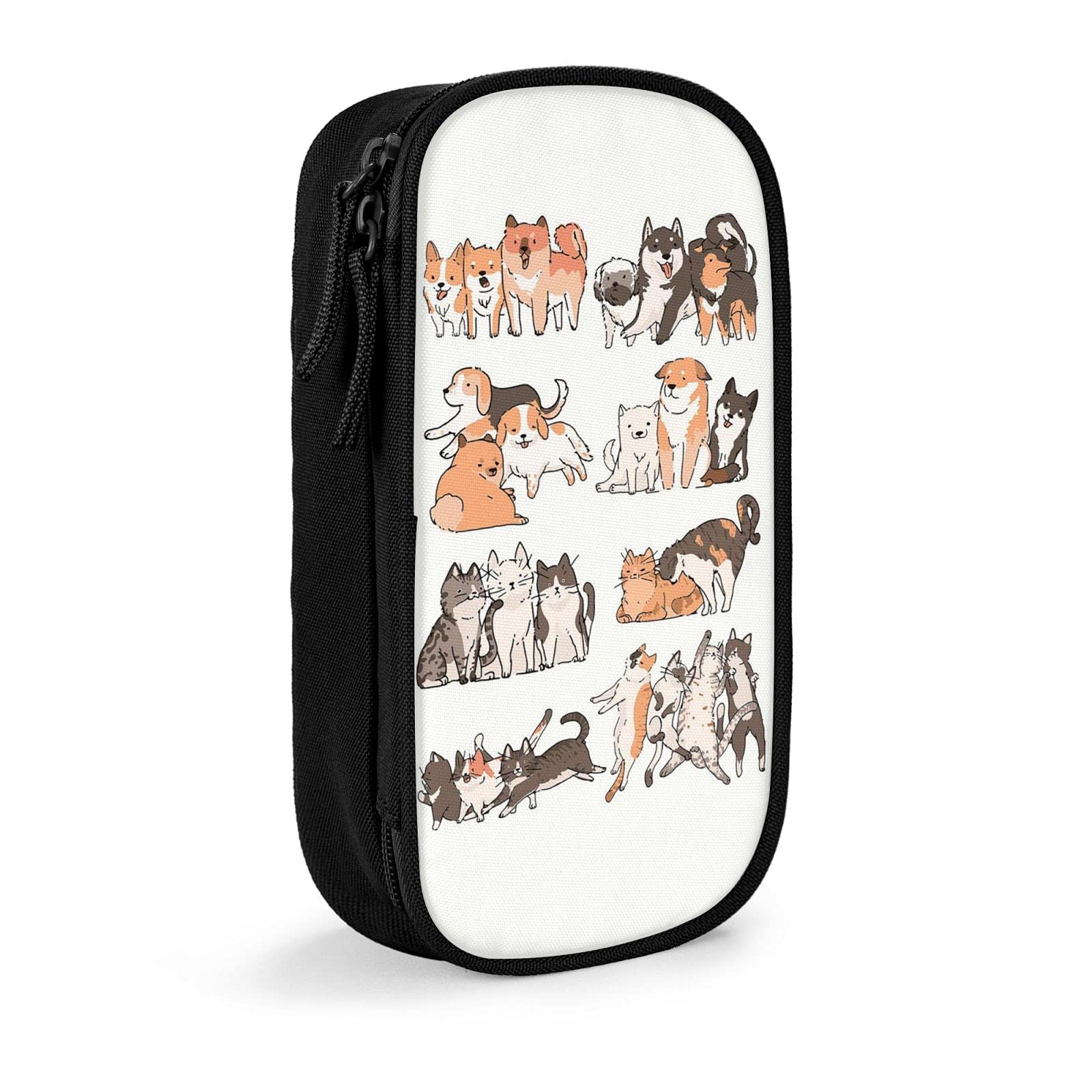Pencil Case Cartoon Animal Pattern, Pencil Case, Stationery, Simple, Unisex, Functional, For Students, For Working People, Multifunctional, Stationery Bag, Pen Holder, High Quality, Brush Holder