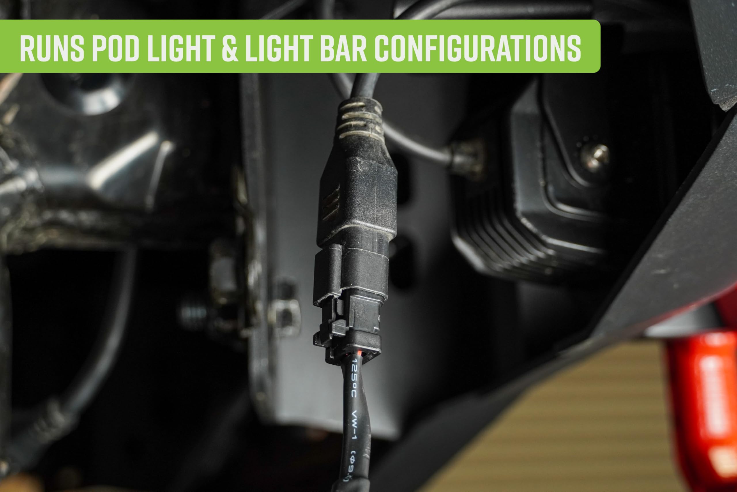 4-Way DV8 Offroad 1-DTP to 4-DTP Plug Harness | (4) 3ft DT Connectors | Runs DV8 Light Configurations | Weathertight DT Connectors/Wire Connections | 16 AWG Wiring | Pairs w/ DV8's 60 AMP Wire Harness