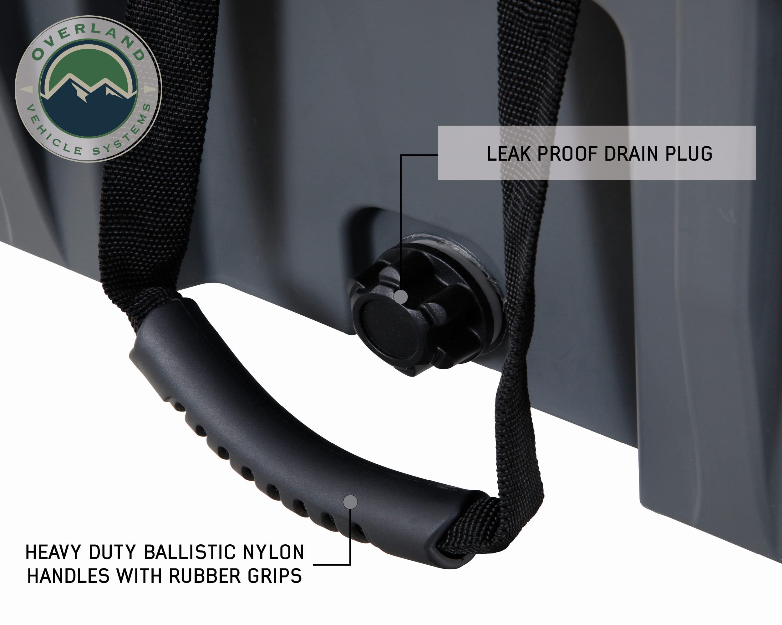 D.B.S. Overland Vehicle Systems 53 QT Dry Box Storage with Drain and Bottle Opener | Dark Grey | Waterproof Sealing | Heavy Duty Latches | 40100001