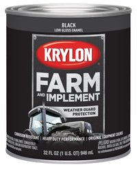Krylon® 2022 Brush Farm & Implement, Low Gloss, Black, 1 Quart Architectural Paints