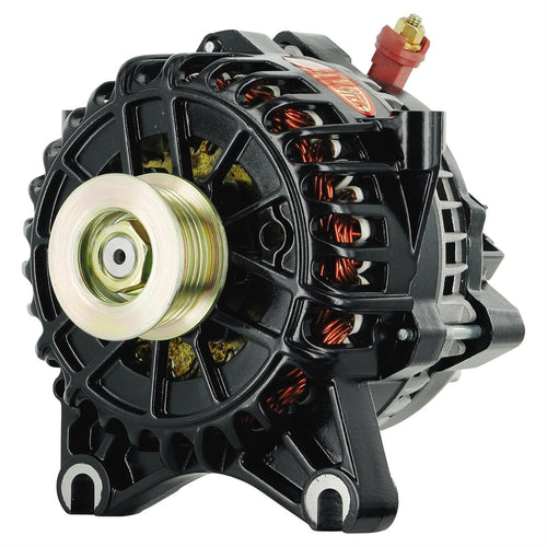 Alt Powermaster Ford 6G Black 200A 6 grv Pulley Large Frame V MTG LI-SIG-A VR