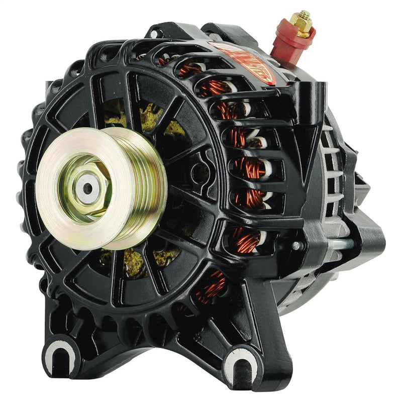 Alt Powermaster Ford 6G Black 200A 6 grv Pulley Large Frame V MTG LI-SIG-A VR