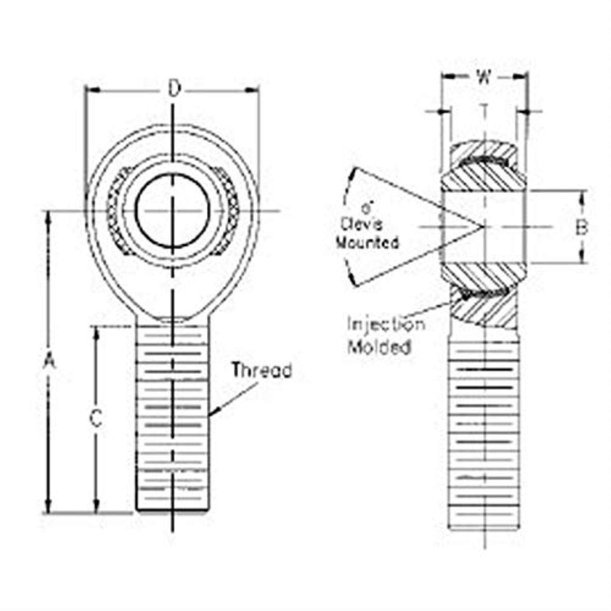 QA1 Precision Products 2-PC ROD END (PC) ALLOY HTM-R 1/2-5/8 PCMR8-10