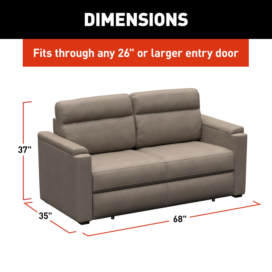 Thomas Payne Heritage Series Signature 68" Driftwood RV Rest Easy Sleeper Sofa with Easy-to-Use Fold-Out Mechanism, 81" Bed Depth - 2024044352
