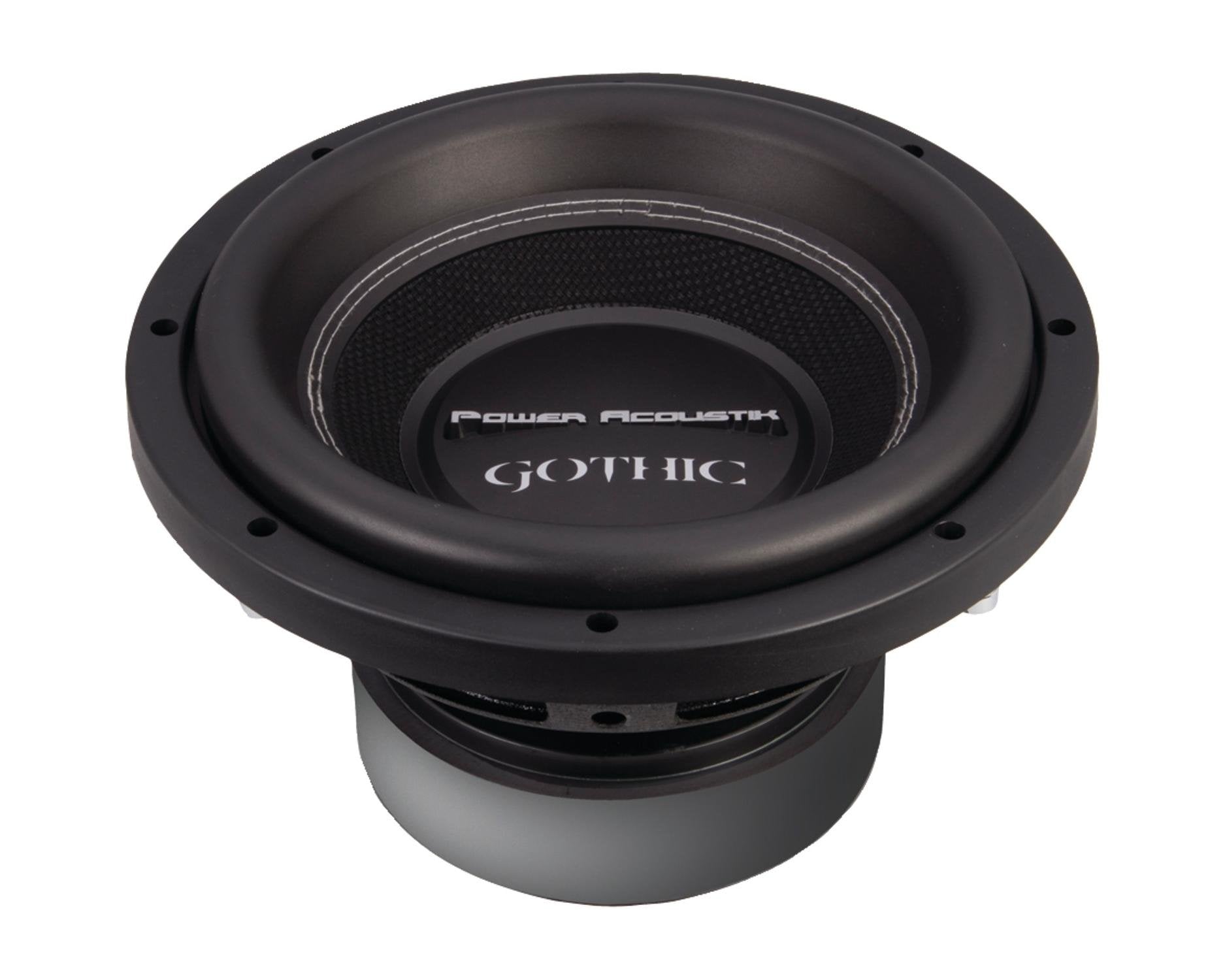 Gothic Series Power Acoustik GW3-10 2Ω Dual Voice-Coil Subwoofer (10", 2,200 Watts), Black