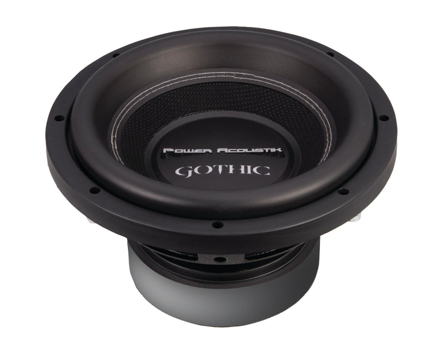 Gothic Series Power Acoustik GW3-10 2Ω Dual Voice-Coil Subwoofer (10", 2,200 Watts), Black