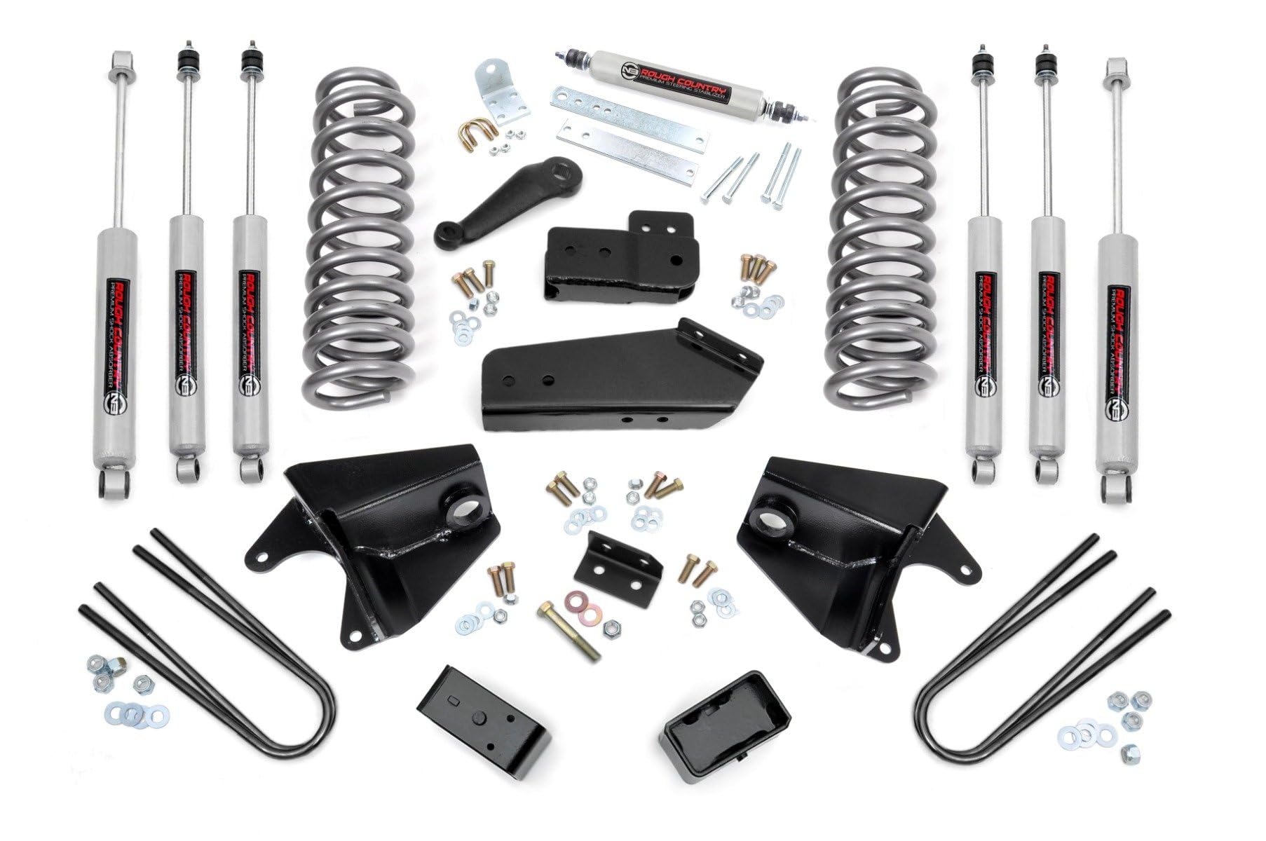 4" Rough Country Lift Kit for 1980-1996 Ford Bronco 4WD | Quad Shocks - 465B33