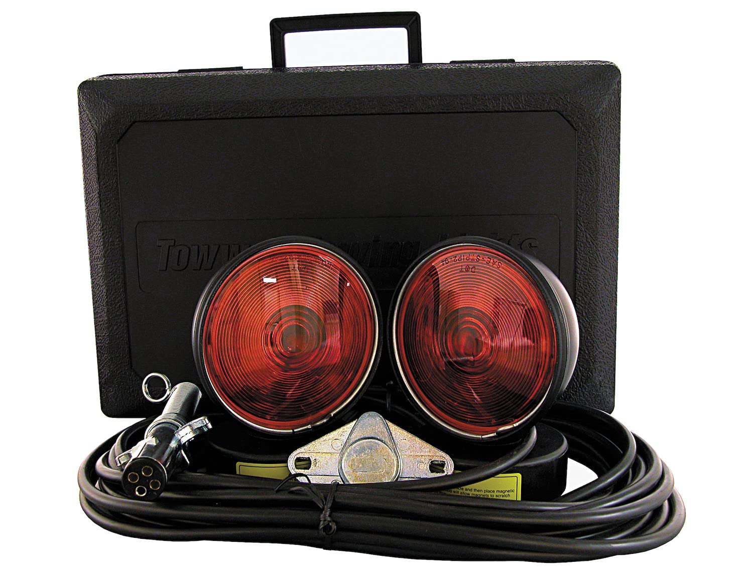 Heavy Duty Buyers Products Towing Light Set TL257M (Plastic Storage CS W/LBL), Magnetic, Includes a Plastic Storage Case, Scratch Free Application