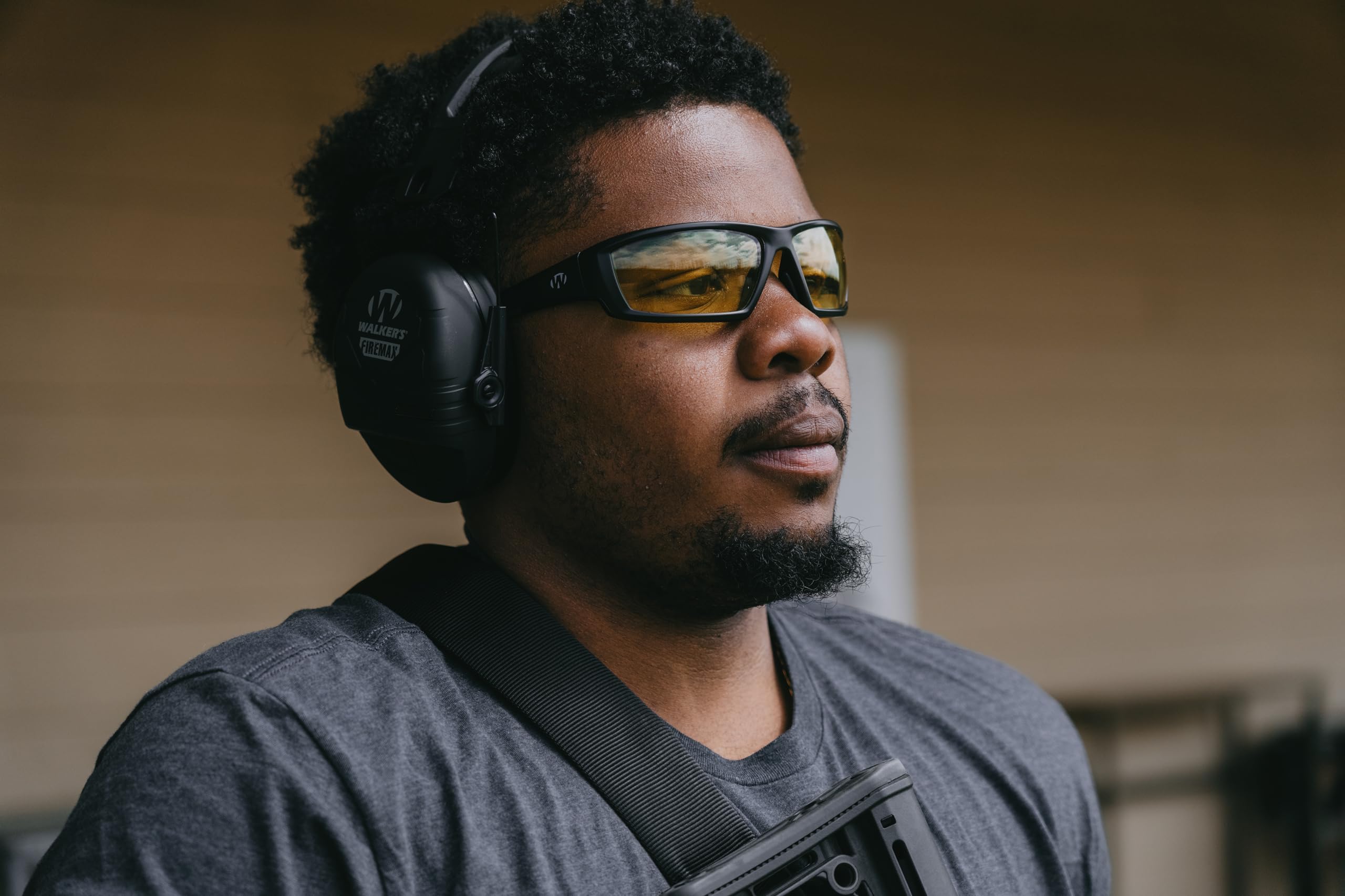 Walker's Full Frame IKON Forge Shooting Glasses | Impact-Resistant Non-Slip Frame Hunting Shooting Eyesight Protection Glasses, Microfiber Lens Cloth & Carry Case Included, Amber