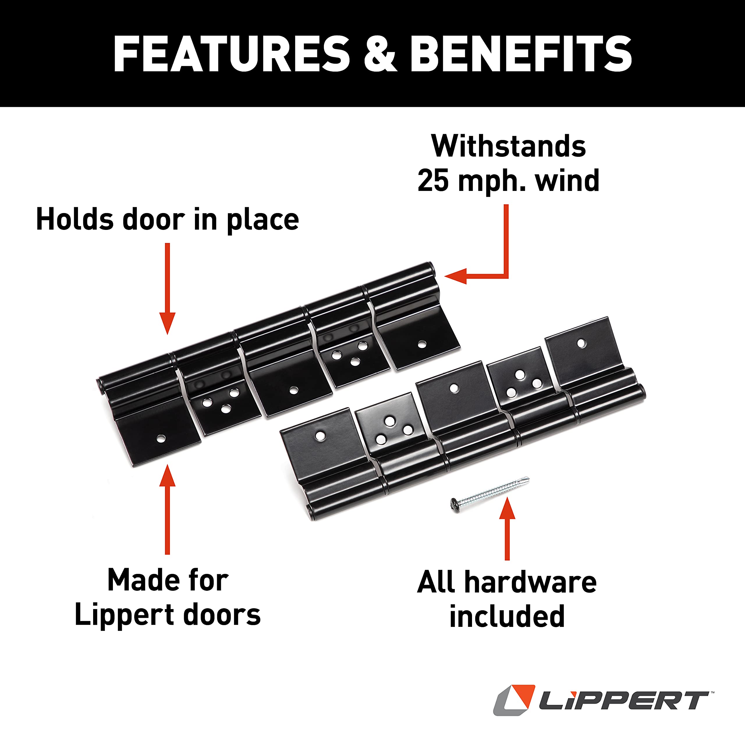 Friction Hinge Kit for Lippert Components RV Entry Door, 5th Wheel, Travel Trailer and Motorhome (Pack of 2)
