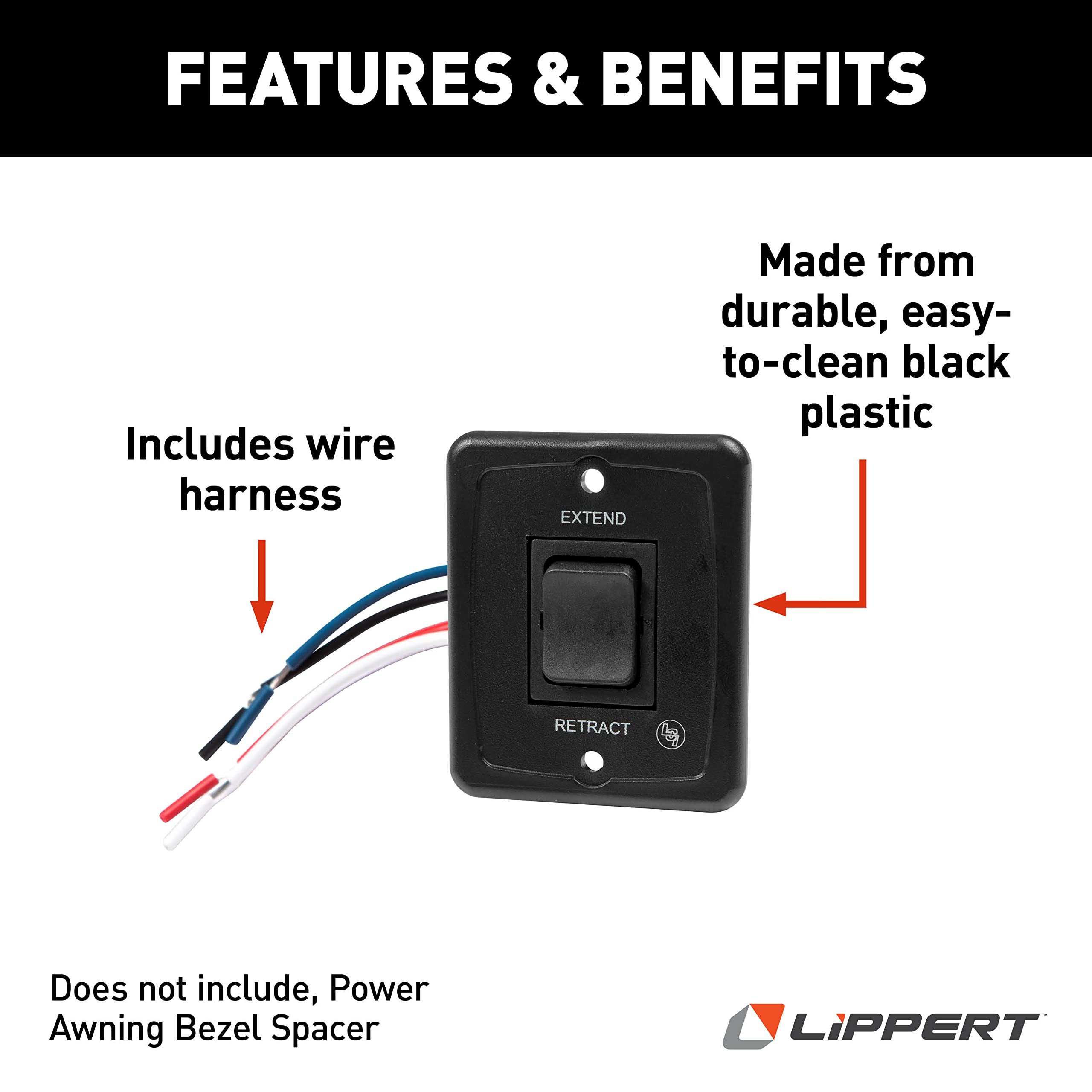 Power Awning Switch Kit Solera Replacement for 5th Wheel RVs, Travel Trailers and Motorhomes