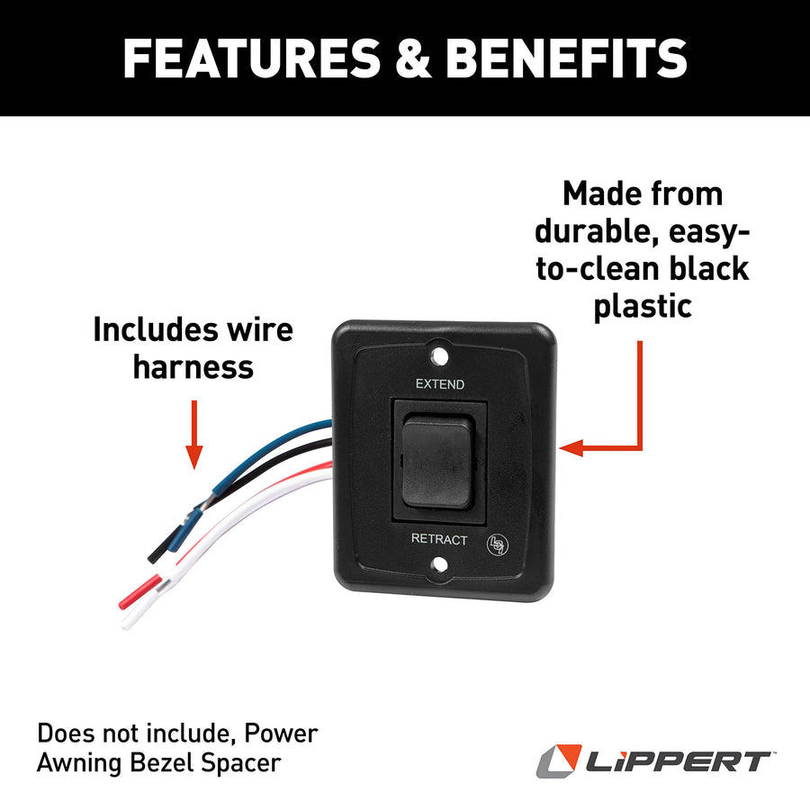 Power Awning Switch Kit Solera Replacement for 5th Wheel RVs, Travel Trailers and Motorhomes