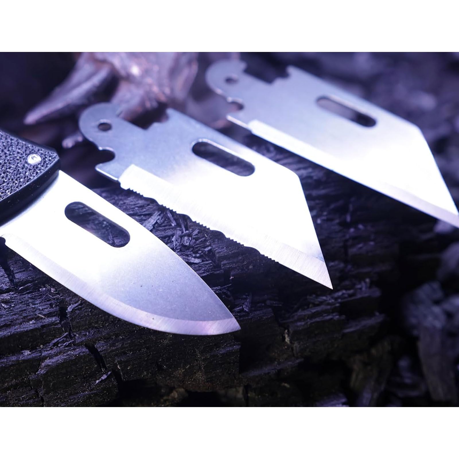 Cold Steel Click N Cut - Fixed Blade Standard Knife | Durable 420J2 Steel Compact Hunting & Hiking Multiple Replaceable Blades | Sheath & 3 Blades Included - Boxed Package