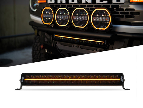 20-Inch DV8 Offroad Halo Elite Dual Row Light Bar with Accent | Flood & Spot Pattern | Driving & Off-Road Modes | 8,820 Lumens | 5700K Main Light | Amber or Clear Accent Light