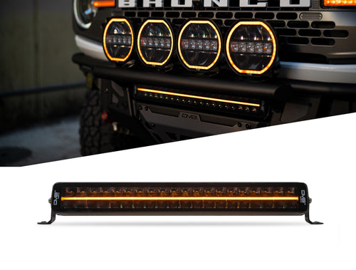 20-Inch DV8 Offroad Halo Elite Dual Row Light Bar with Accent | Flood & Spot Pattern | Driving & Off-Road Modes | 8,820 Lumens | 5700K Main Light | Amber or Clear Accent Light