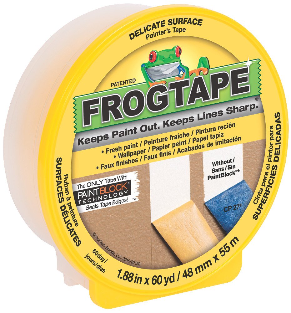 FROGTAPE Multi-Use CF 160 Painter's Tape with PAINTBLOCK for Delicate Surfaces, 48mm x 55m, Yellow, 1 Roll (142920)