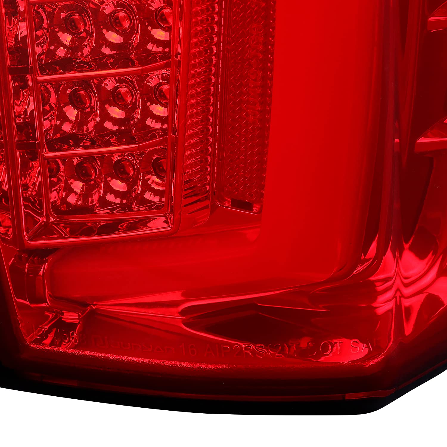 Spec-D Tuning Tail Lights Red LED w/LED Light Bar Compatible with 2016-2022 Toyota Tacoma, Left + Right Pair Assembly