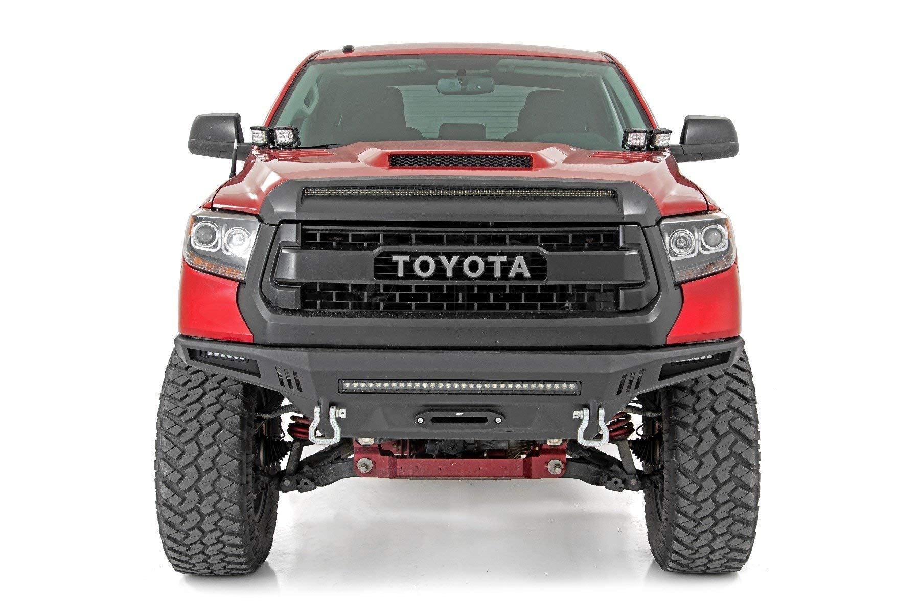 Quad Rough Country 3" Wide Angle LED Light Kit for Toyota Tundra (2014-2021) - Lower Windshield Mount, 27,000 Lumens, Wide Side Beam Off-Road Lighting