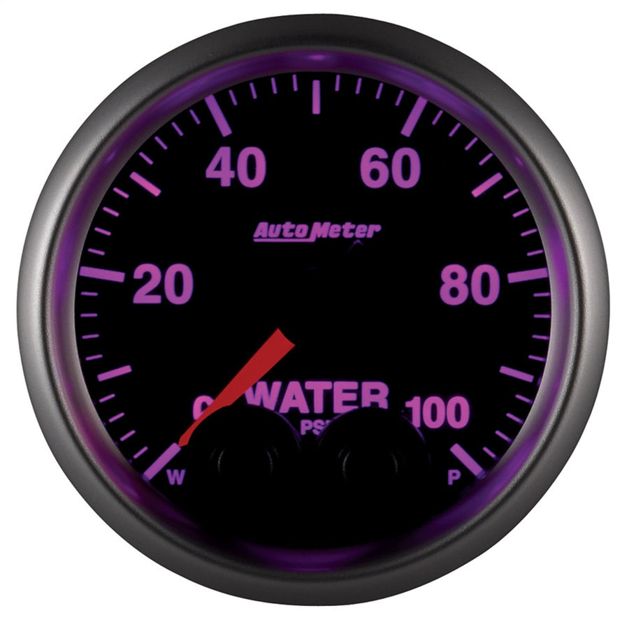 Gauge, AutoMeter 5668-05702-NS, Waterp, 2 1/16", 100Psi, Stepper Motor W/Peak & Warn, Elite, W/O Sensor