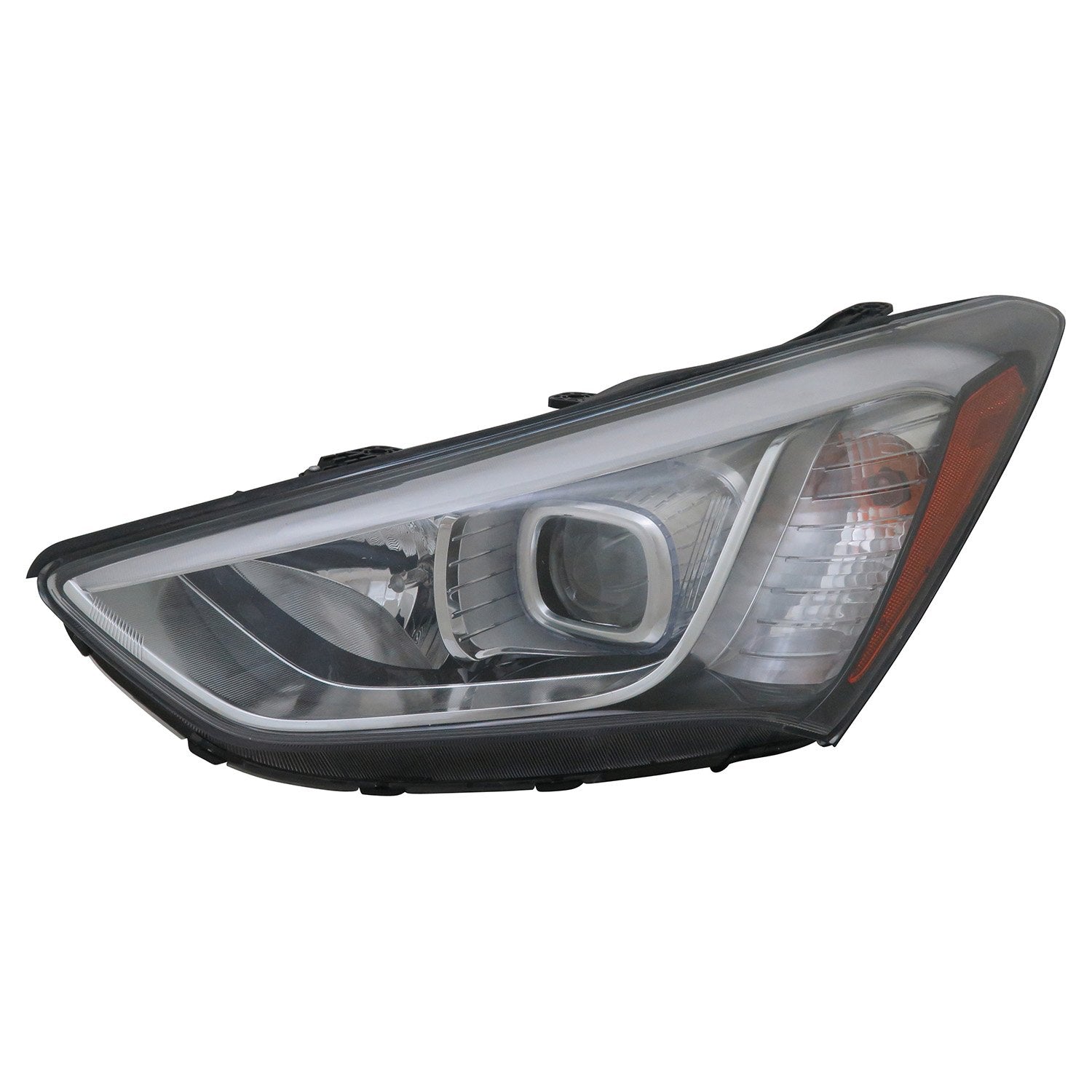 Left TYC Headlight Assembly Compatible with 2013-2016 Hyundai Santa Fe