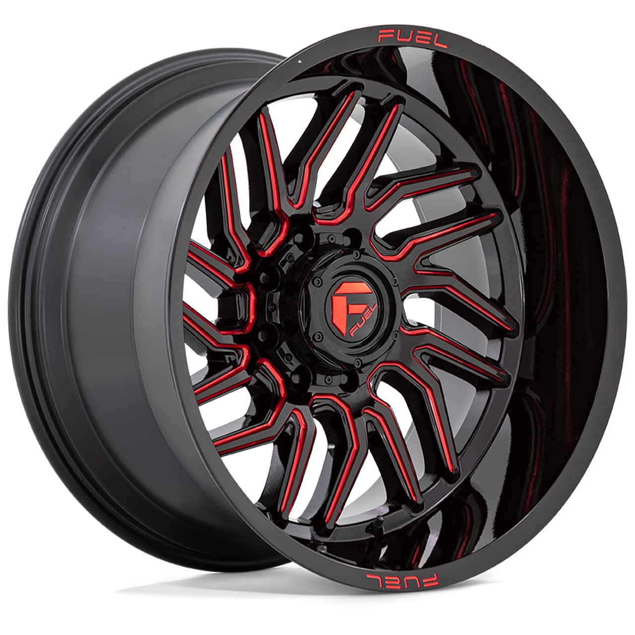 20x10 Fuel D808 Hurricane 6x135-18mm Black/Red Wheel Rim 20" Inch