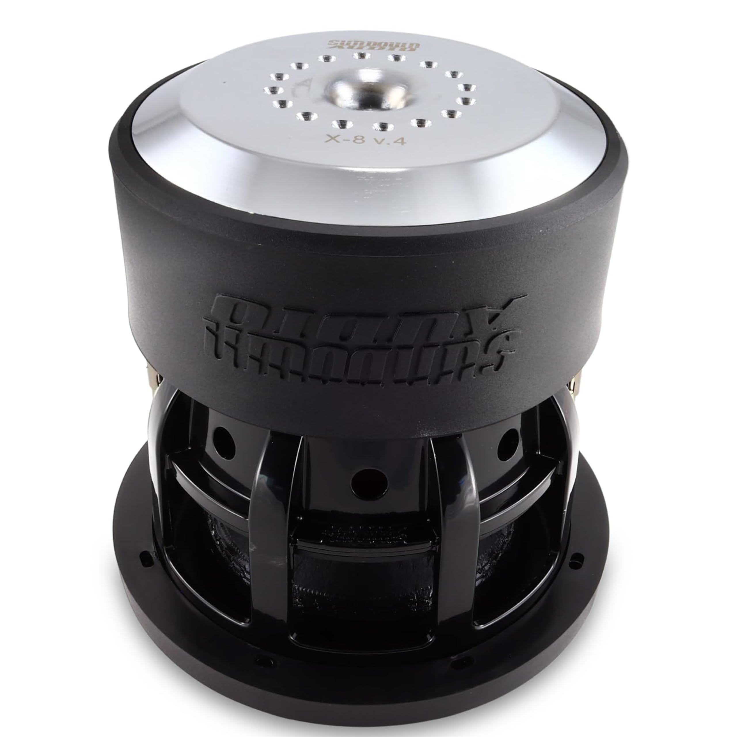 8" Sundown Audio X v.4 Dual 2 Ohm Subwoofer – 1000W RMS, Triple Stacked Magnet, 3" VC, Mega-Roll v.2 Surround, High Excursion 19mm Xmax, Deep Bass Optimized for Small Ported Boxes