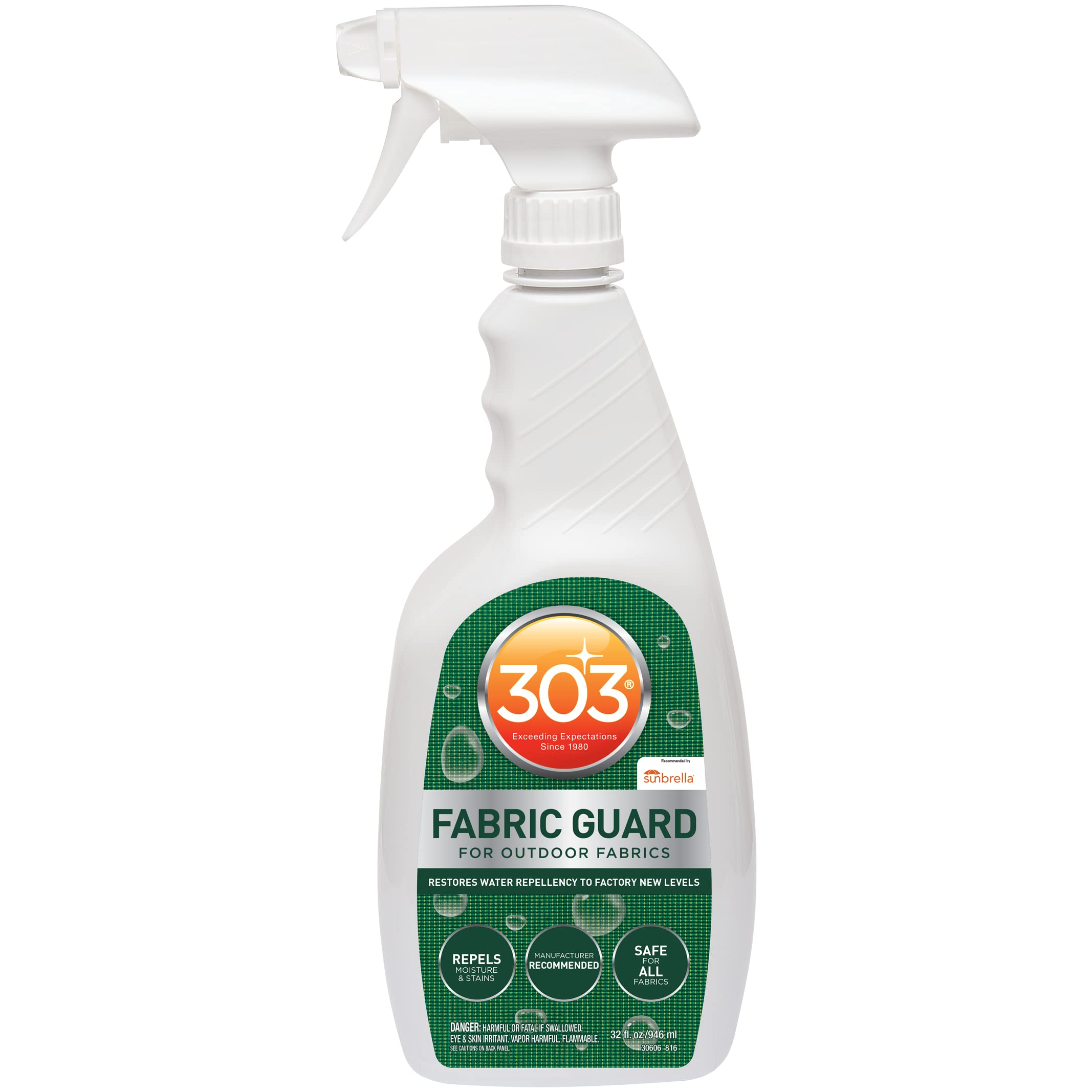 303 Fabric Guard - Restores To Water and Stain Repellency Factory New Levels, Simple and Easy To Use, Manufacturer Recommended, Safe For All Fabrics, 32oz (30606CSR)